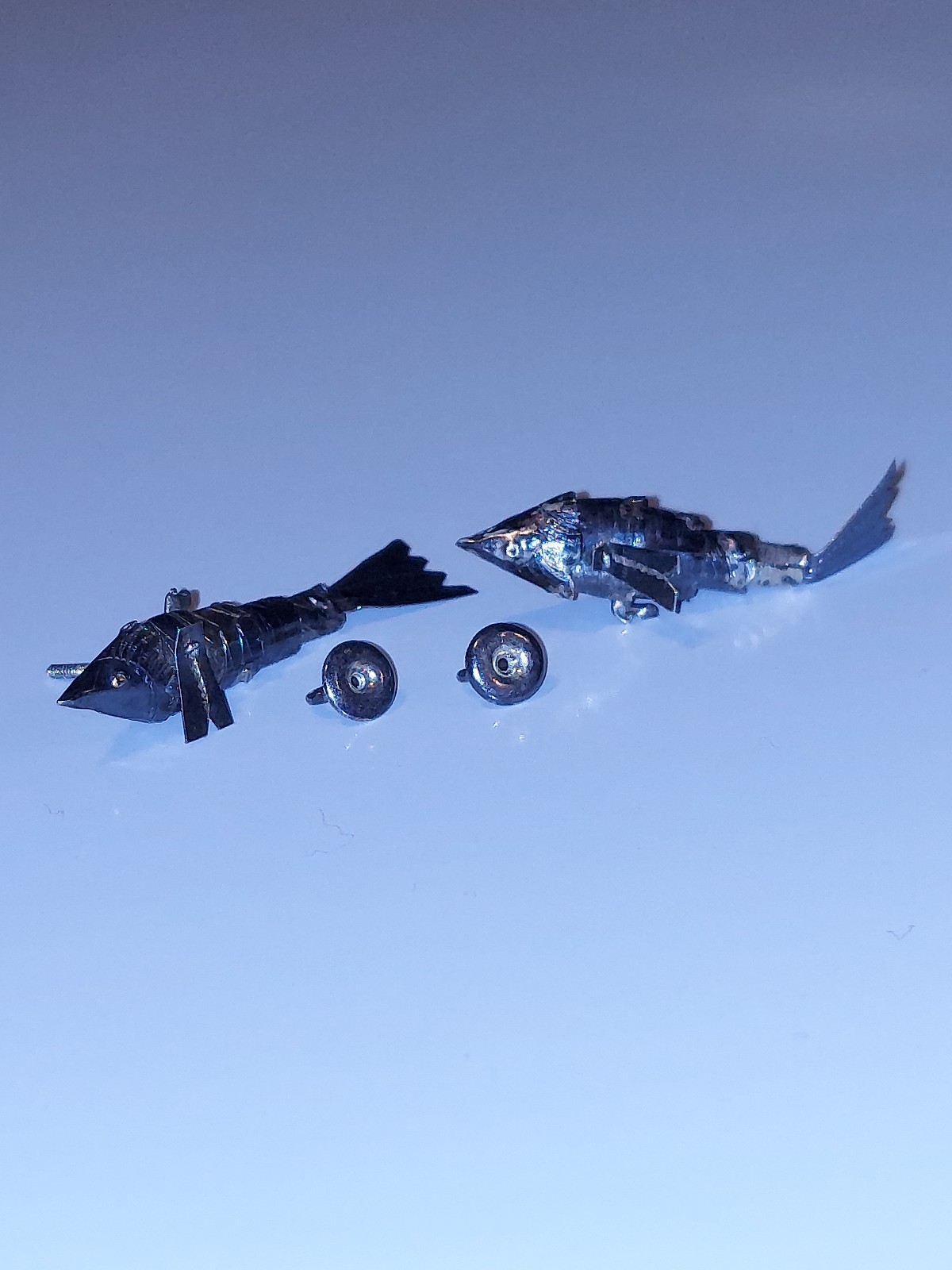 Vintage/Antique Sterling Silver Articulated Fish Earrings
