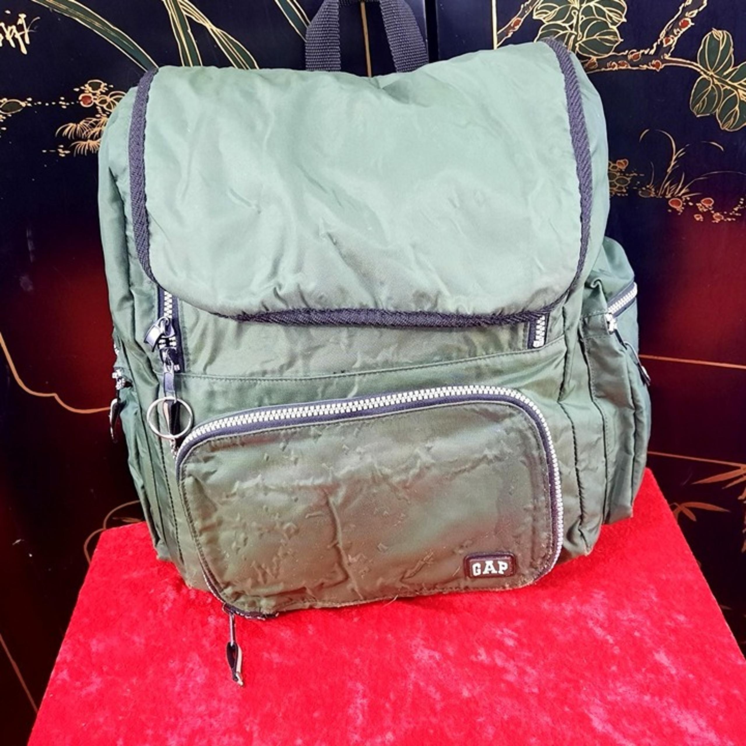 Vintage Gap Green Nylon Lightweight Backpack Army Green