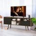 TV Stand/Console Cabinet 3 Shelves Storage Drawers Splayed Legs Bedroom