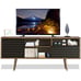 TV Stand/Console Cabinet 3 Shelves Storage Drawers Splayed Legs Bedroom