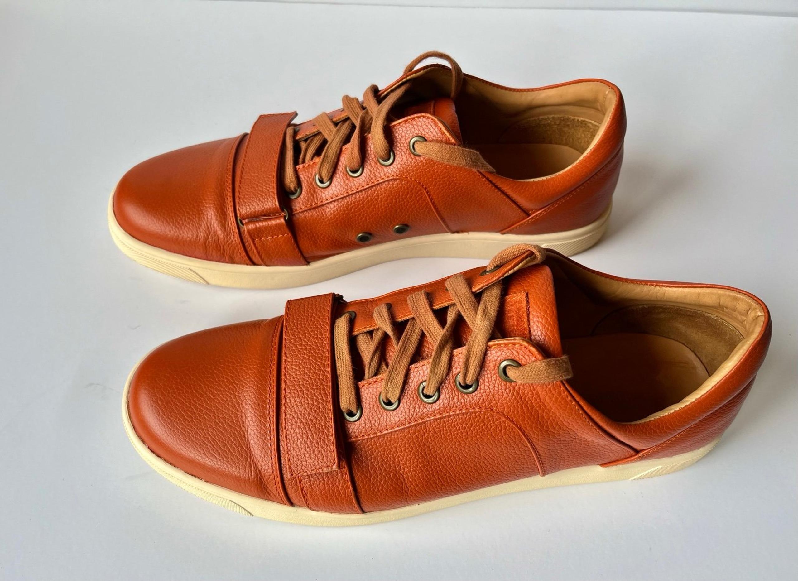 Michael Bastian Ossie Leather Sneakers Men’s 10 Orange Spring Casual Style