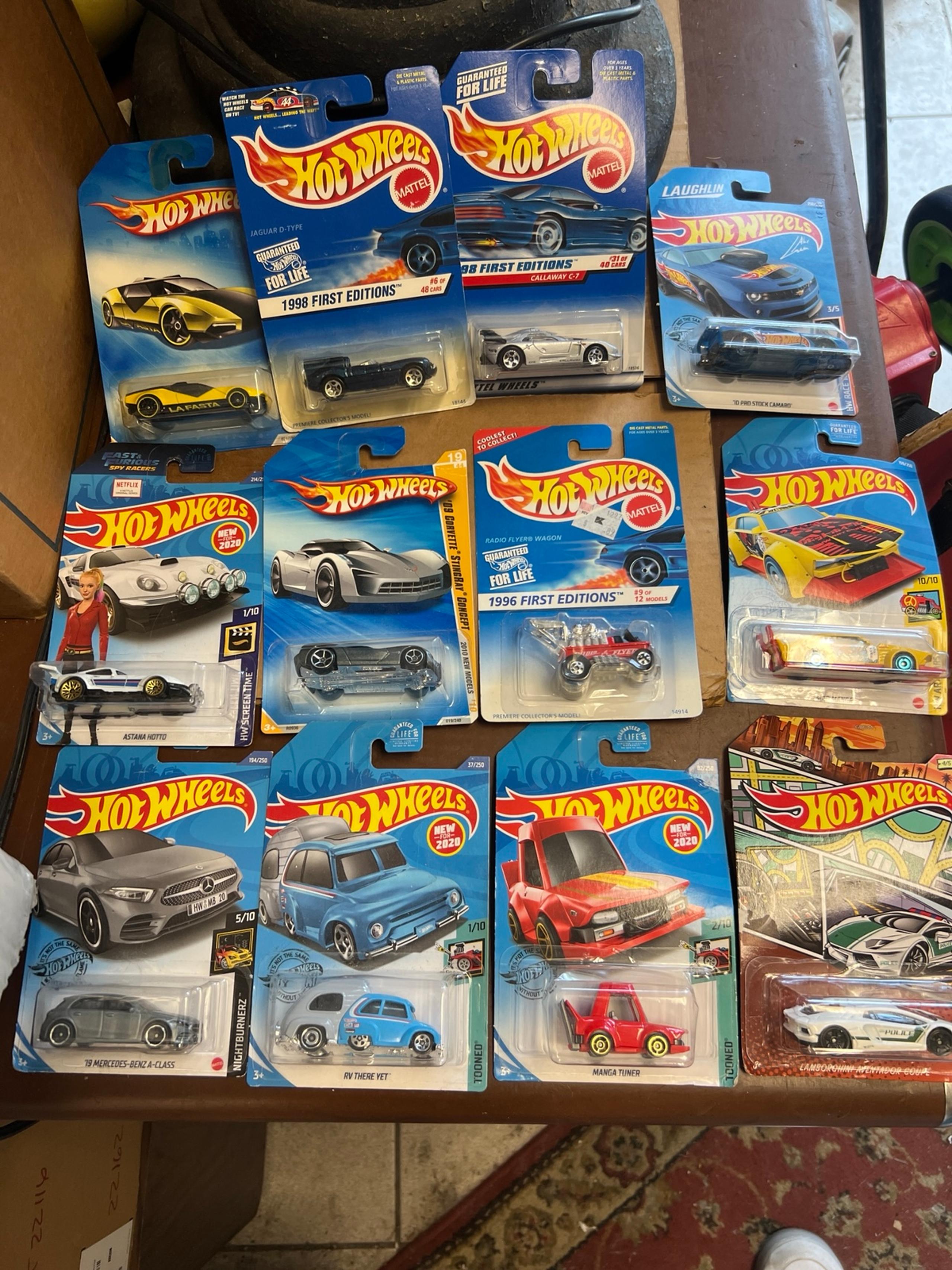 Lot of 12 New Mixed Hot Wheels Cars 1996-2021 era vehicles Mattel