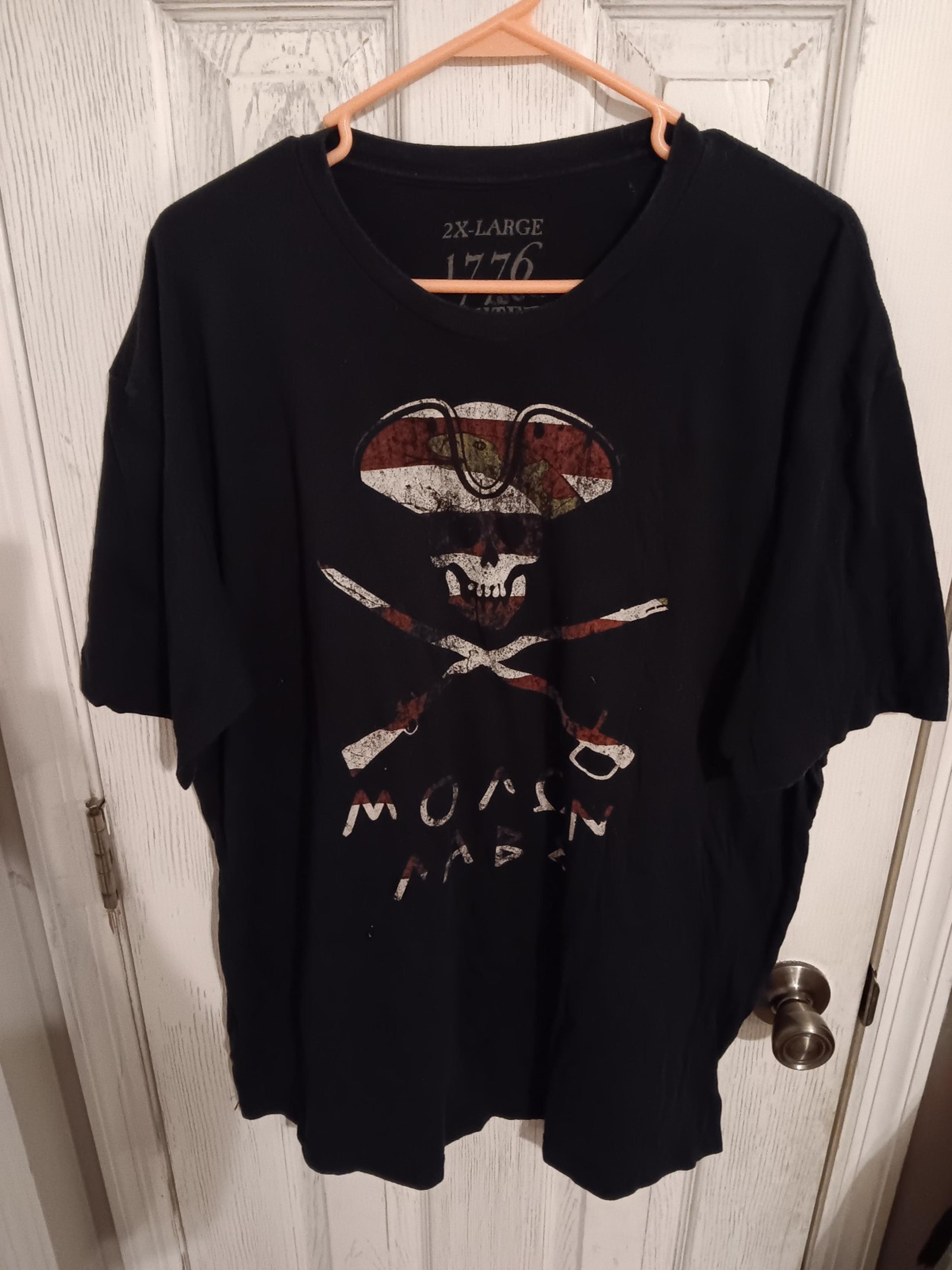 1776 United Mens Black 2XL Molon Labe Graphic Design Tshirt