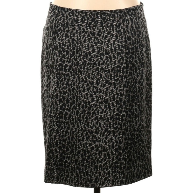 MK Michael Kors Leopard Cheetah Print Midi Skirt