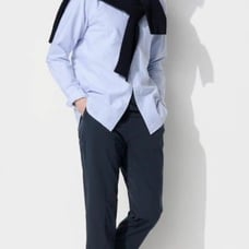 UNIQLO Smart Ankle Pants | 2-Way Stretch | Faux Wool Navy