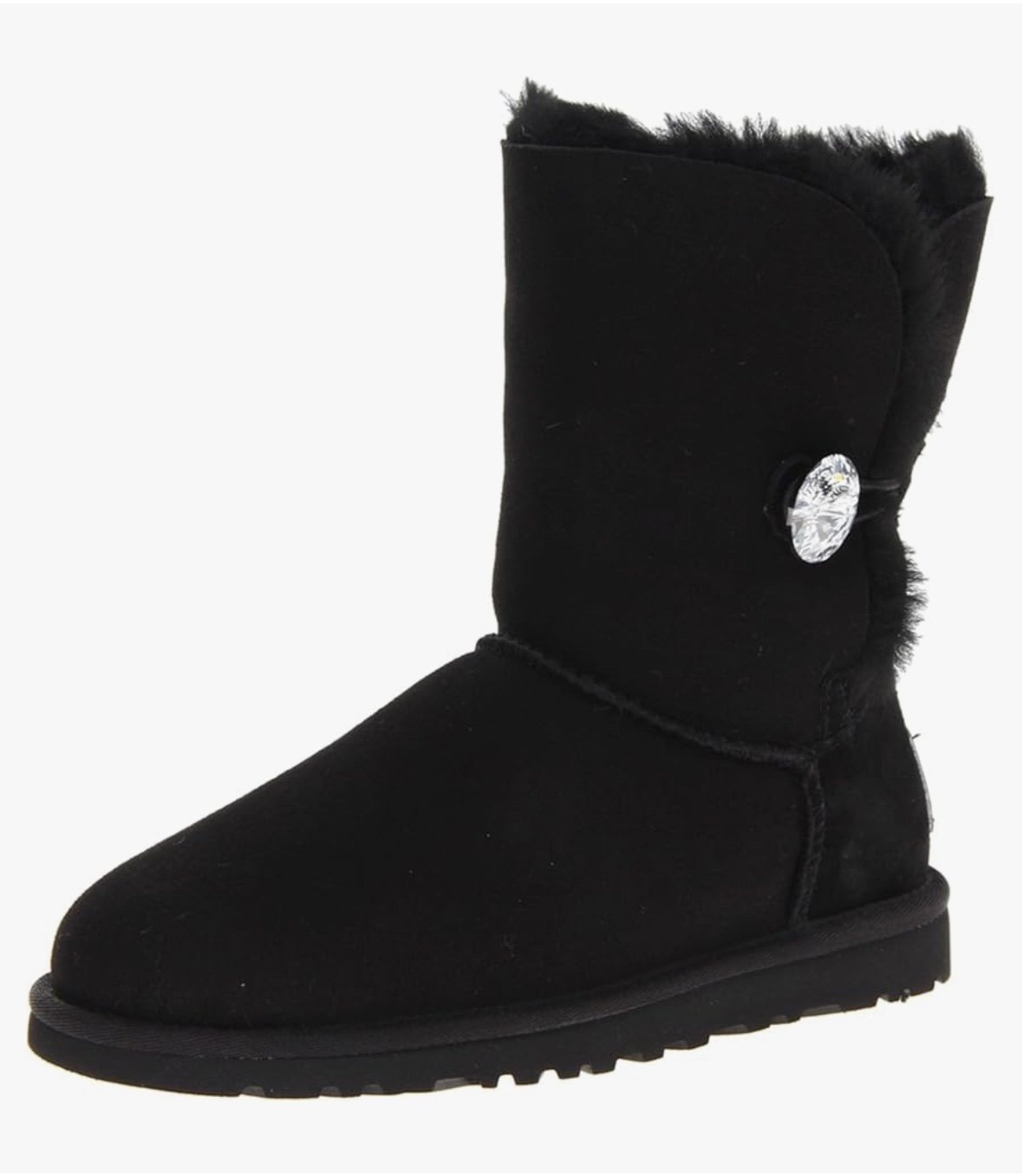 Ugg Women's Bailey Button Bling Boot in Black Suede Size 9.0 US