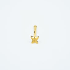 Elegant solid 14kt gold nose piercing with gold butterfly 20 gauge New