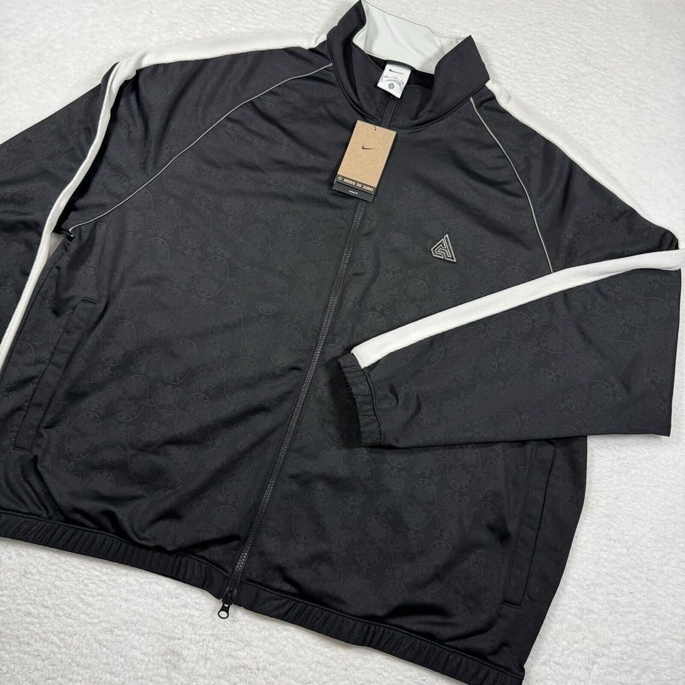Nike Giannis Jacket Mens 2XL Black Basketball Full Zip Track Active Pocket Gym
