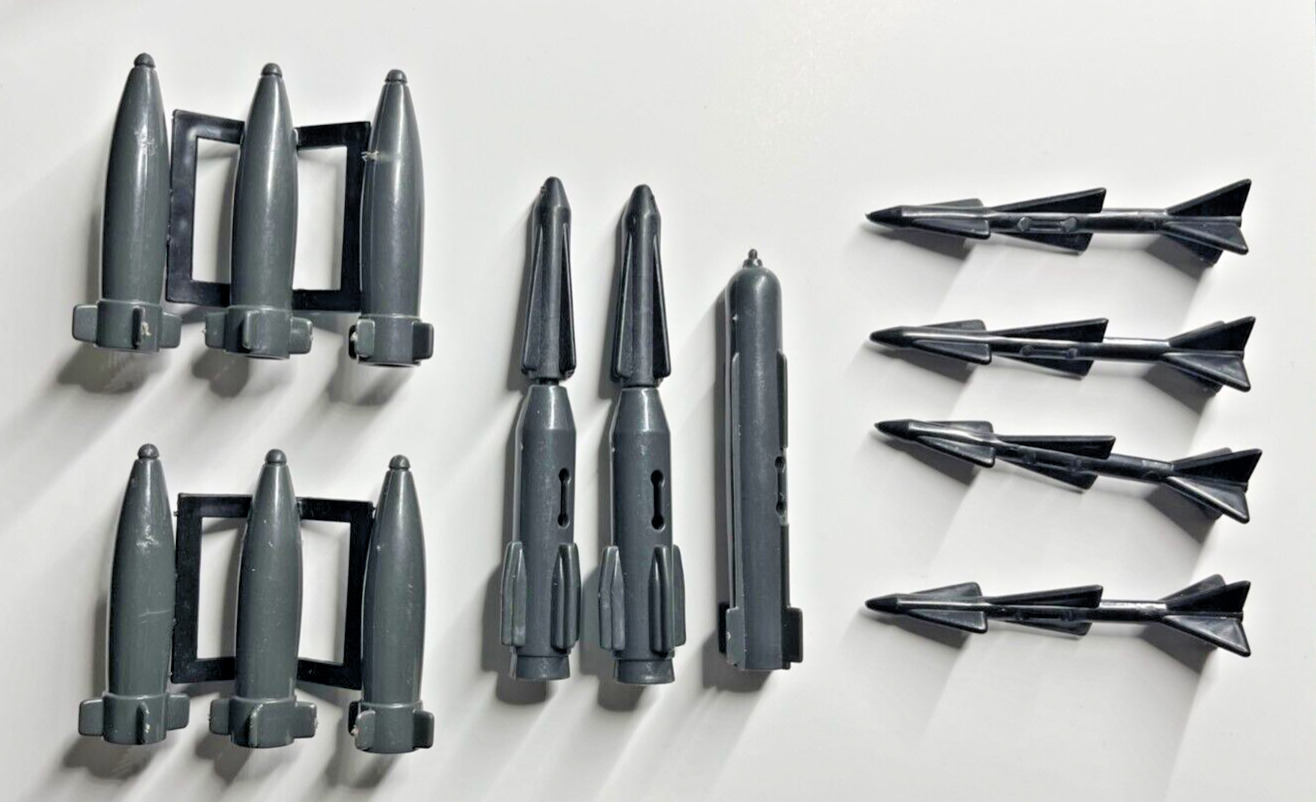 VTG 1984 GI Joe Cobra Rattler Part Lot: incomplete Set Missiles Bombs - 13 total