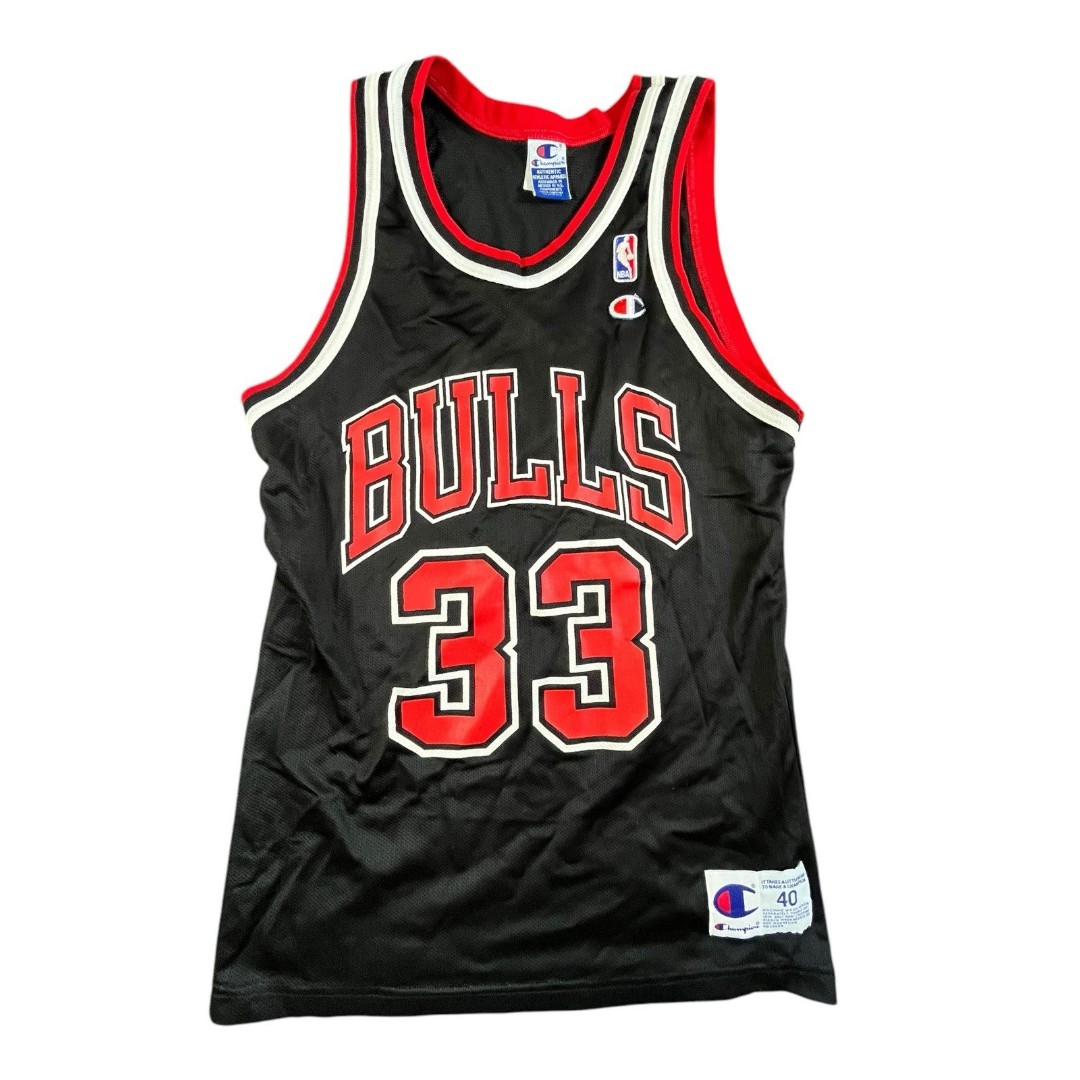 ー品販売  Pippen Scottie 90s Vintage #33 Away Black Bulls Chicago ウェア