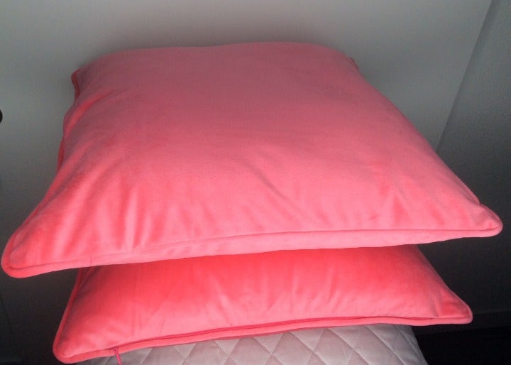 Contemporary Rose Pink Velvet Pillows