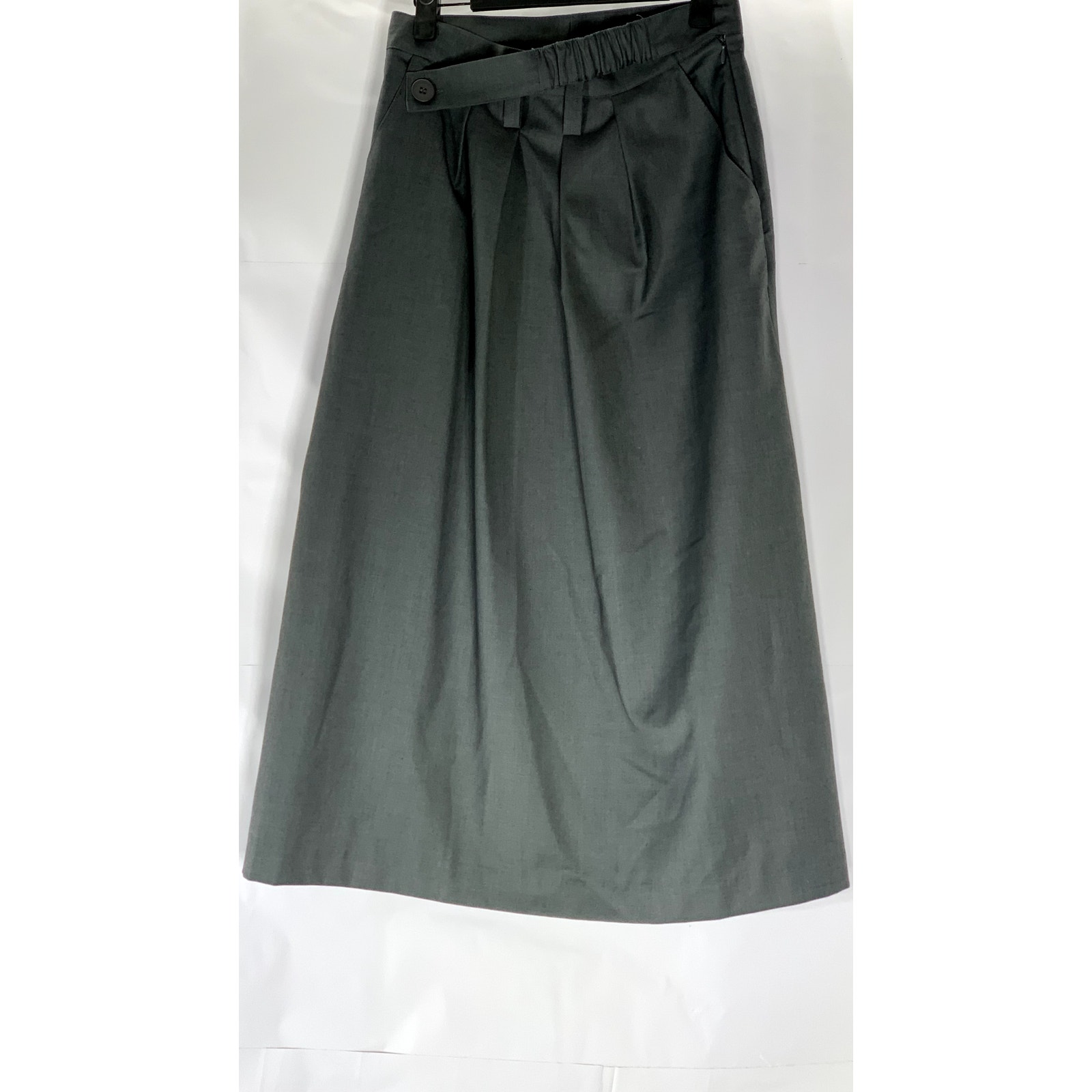 DUIBIDU Dress Visuals Women's Gray Asymmetrical Pleated A-Line Midi Skirt SZ M