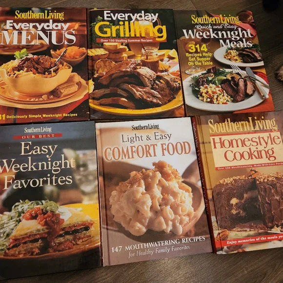 6 Southern Living Hardcover Cookbooks