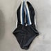Solid & striped black one piece