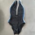Solid & striped black one piece