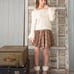 LIZ LISA Off-Shoulder Feather Knit Top with Pom-Poms (White)