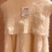 LIZ LISA Off-Shoulder Feather Knit Top with Pom-Poms (White)