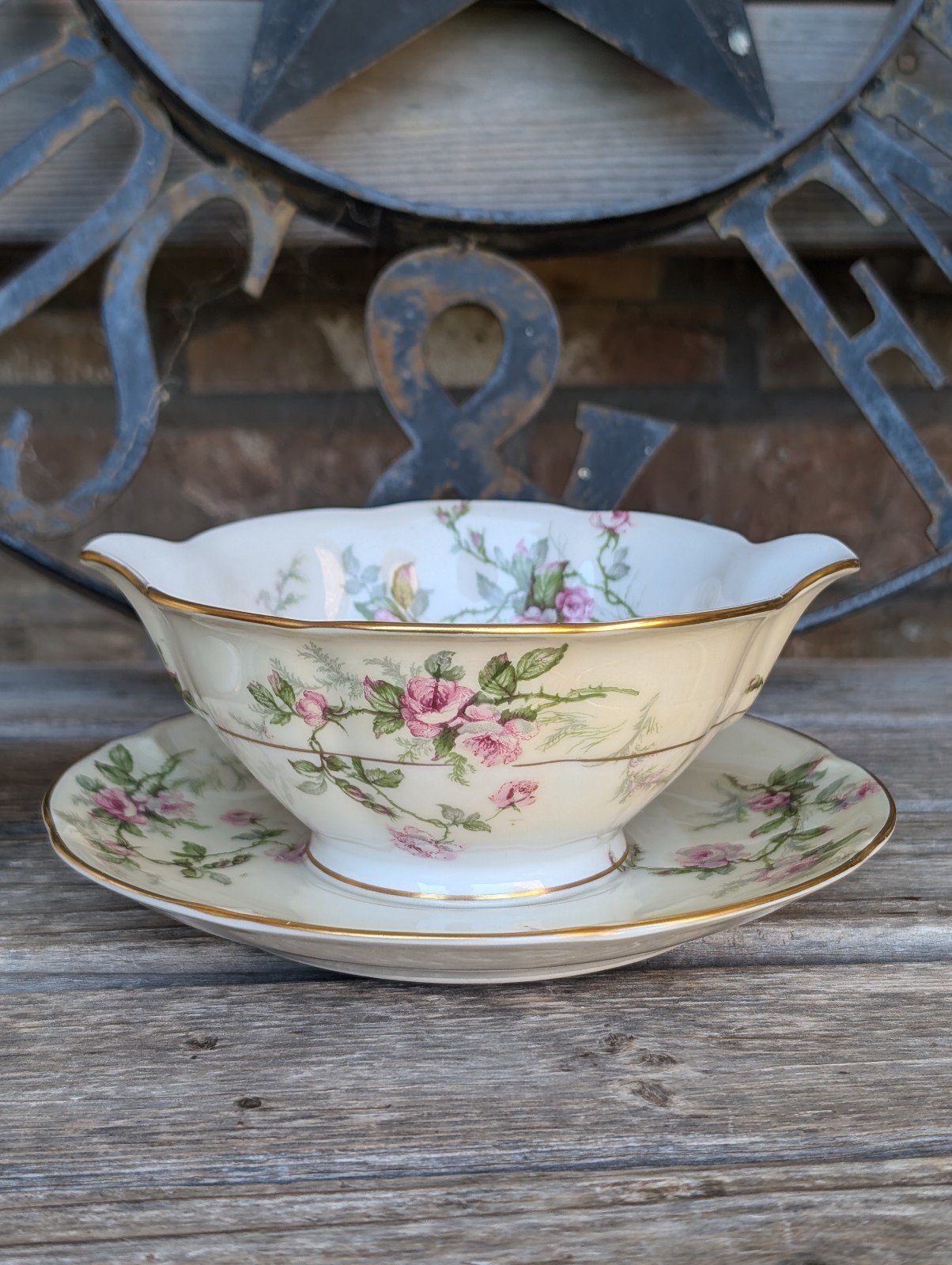 Antique Theodore Haviland Sylvia Limoges gravy boat