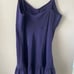 Dark Blue Silk Ruffled Camisole Top Flannel