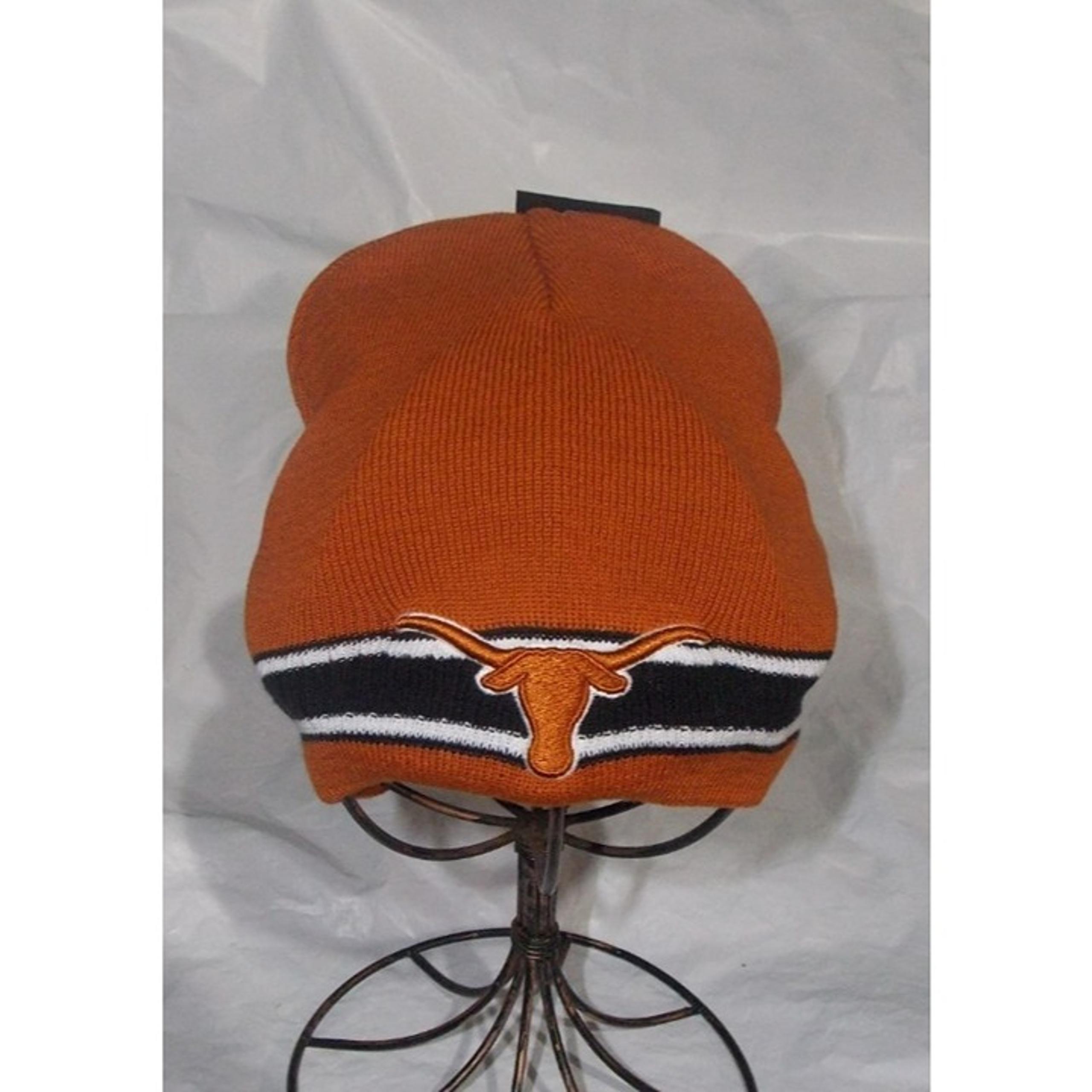 NCAA Texas Longhorns Embroidered Logo Purple Knit Beanie Hat Collegiate Headwear