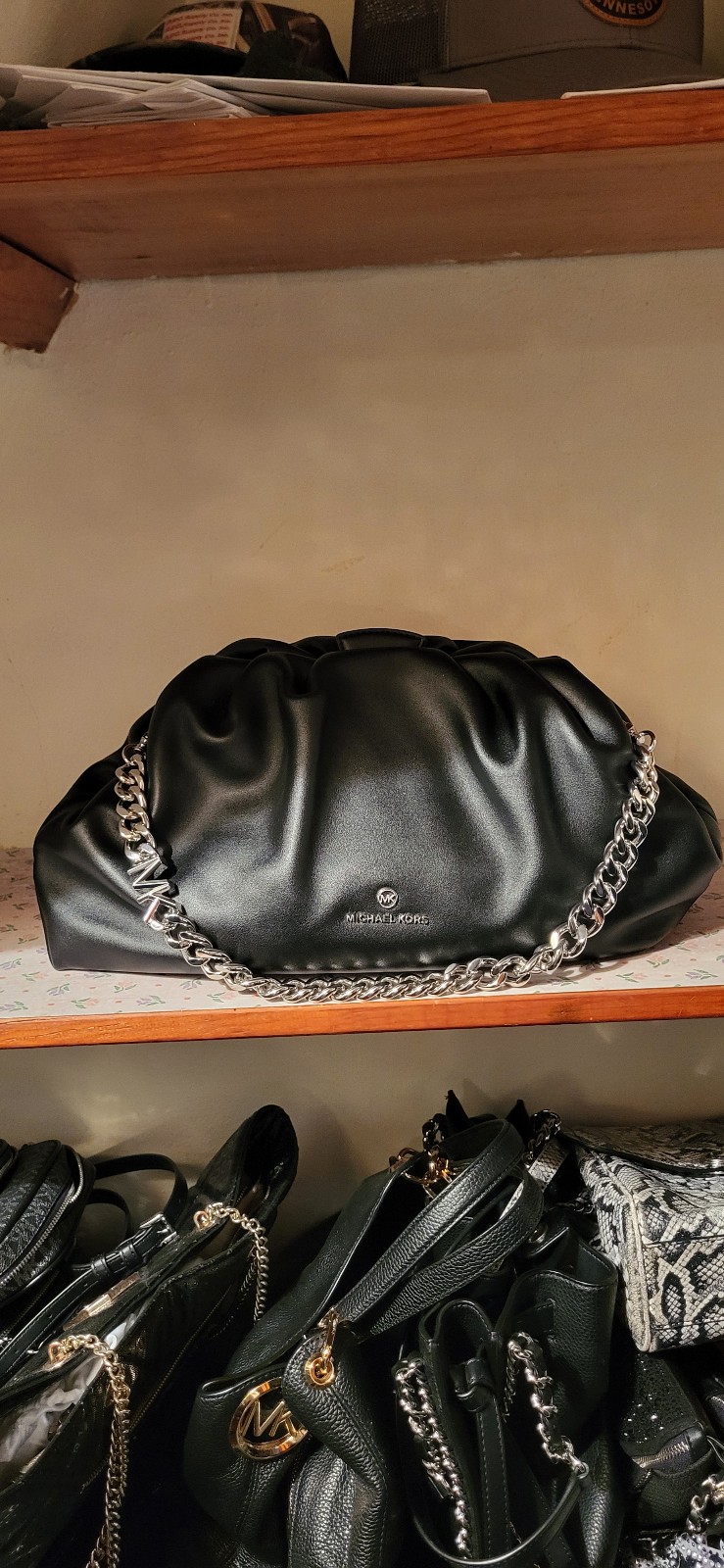 Michael Kors Nola Extra Large Metal Chain Clutch