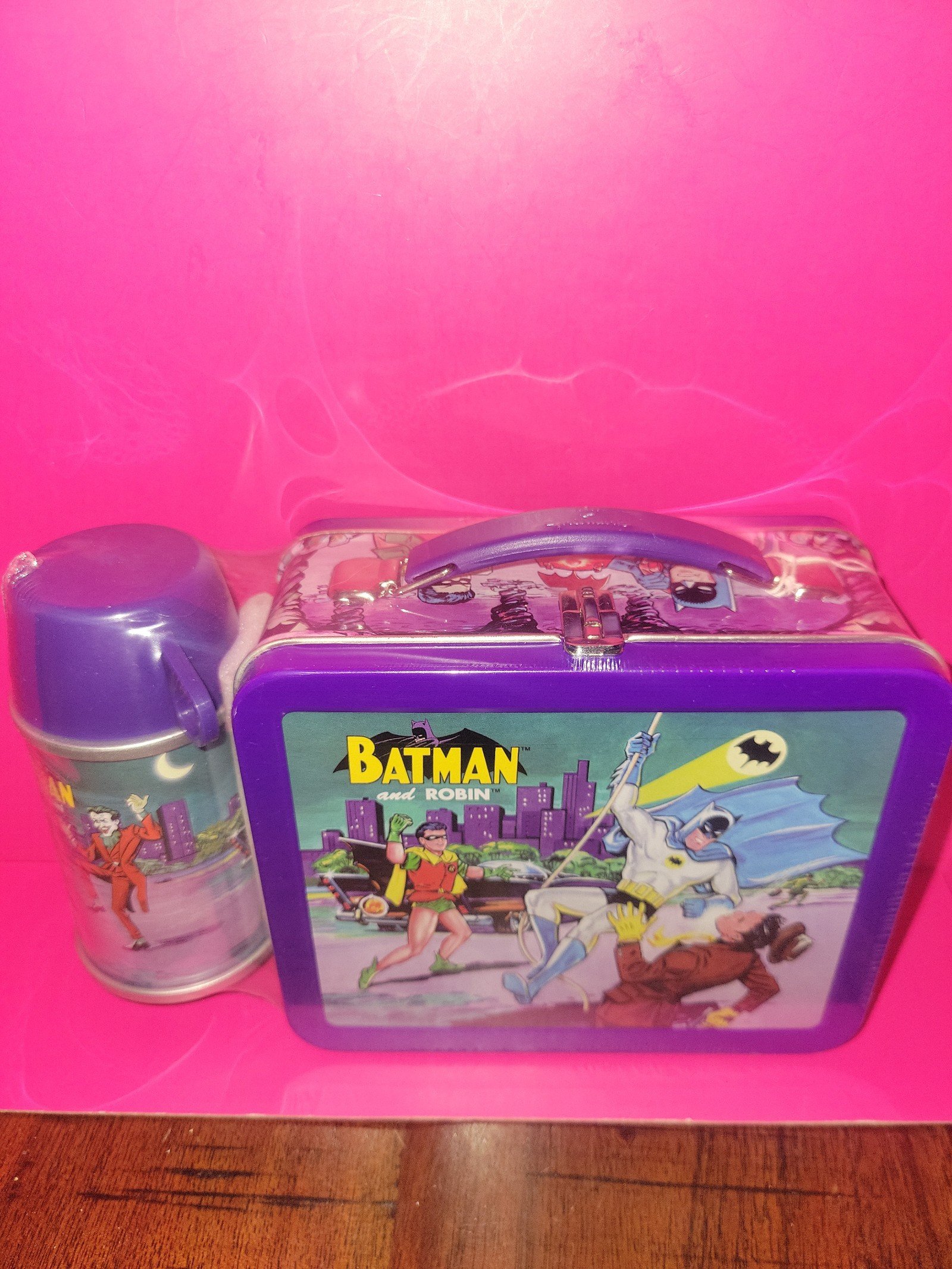 Vintage Batman and Robin School Days Mini Lunchbox Limited Edition 1999 Sealed!