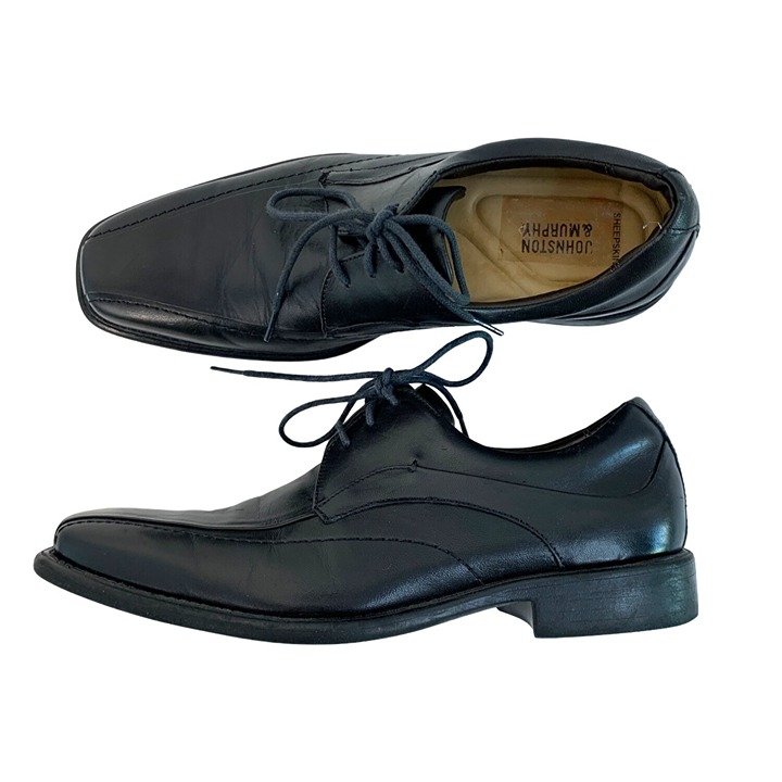 Johnston & Murphy Men's Tilden Leather Dress Shoes Size 8.5M J&M Flex 7441 Black