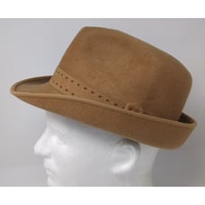 Vintage Cavanagh New York Fedora Hat Fur Felt Men Size 6 7/8 55 Nutmeg USA
