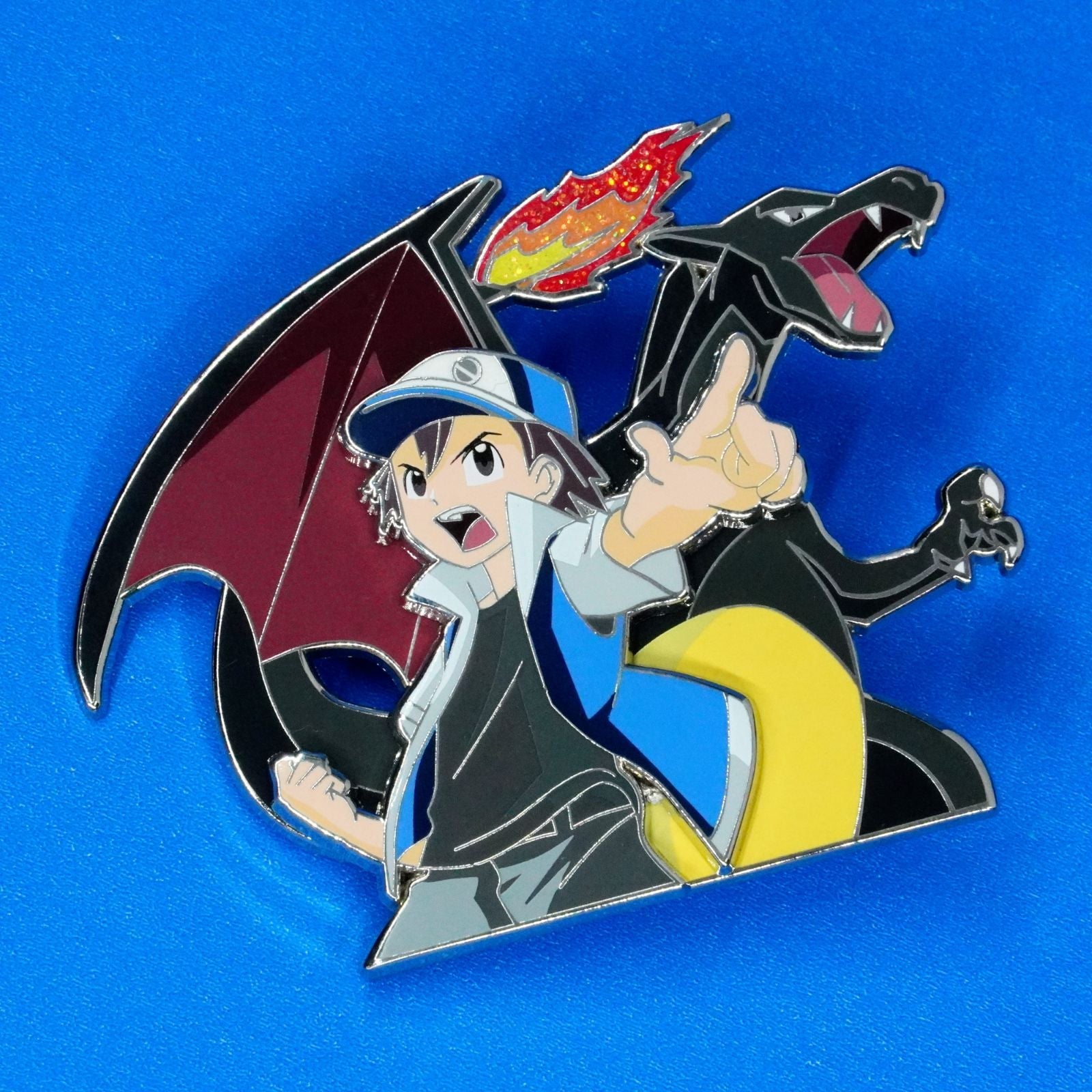 Pokemon Red & Shiny Charizard Limited Deluxe 2-Layer 3 Enamel Pin on Pin