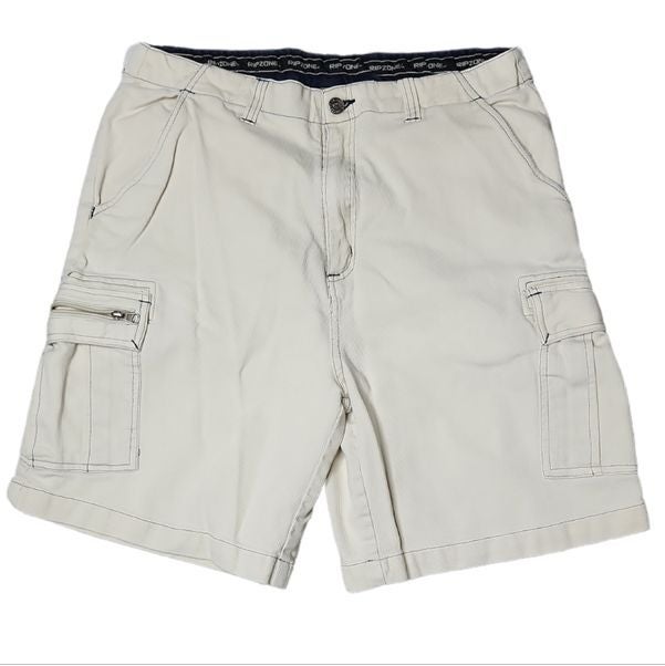 Vintage 90s rip zone cream corduroy cargo shorts 8.5