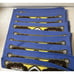 SET (12) Williams-Sonoma Yellow /Brown/Blue 100% Cotton Arabesque Dinner Napkins