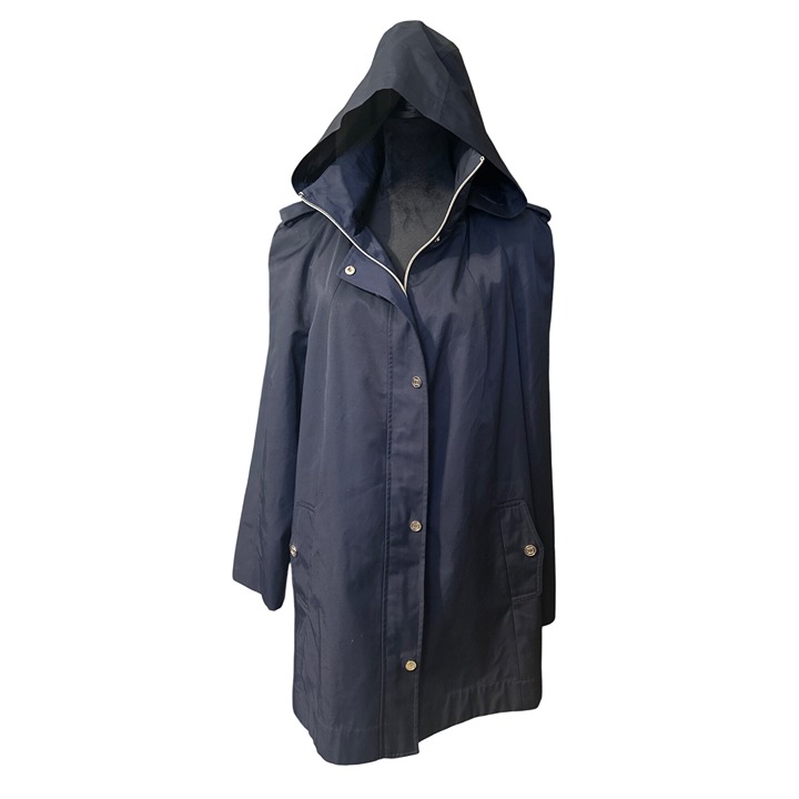 Ivanka Trump Womens Hooded Raincoat With Floral Lining XL
