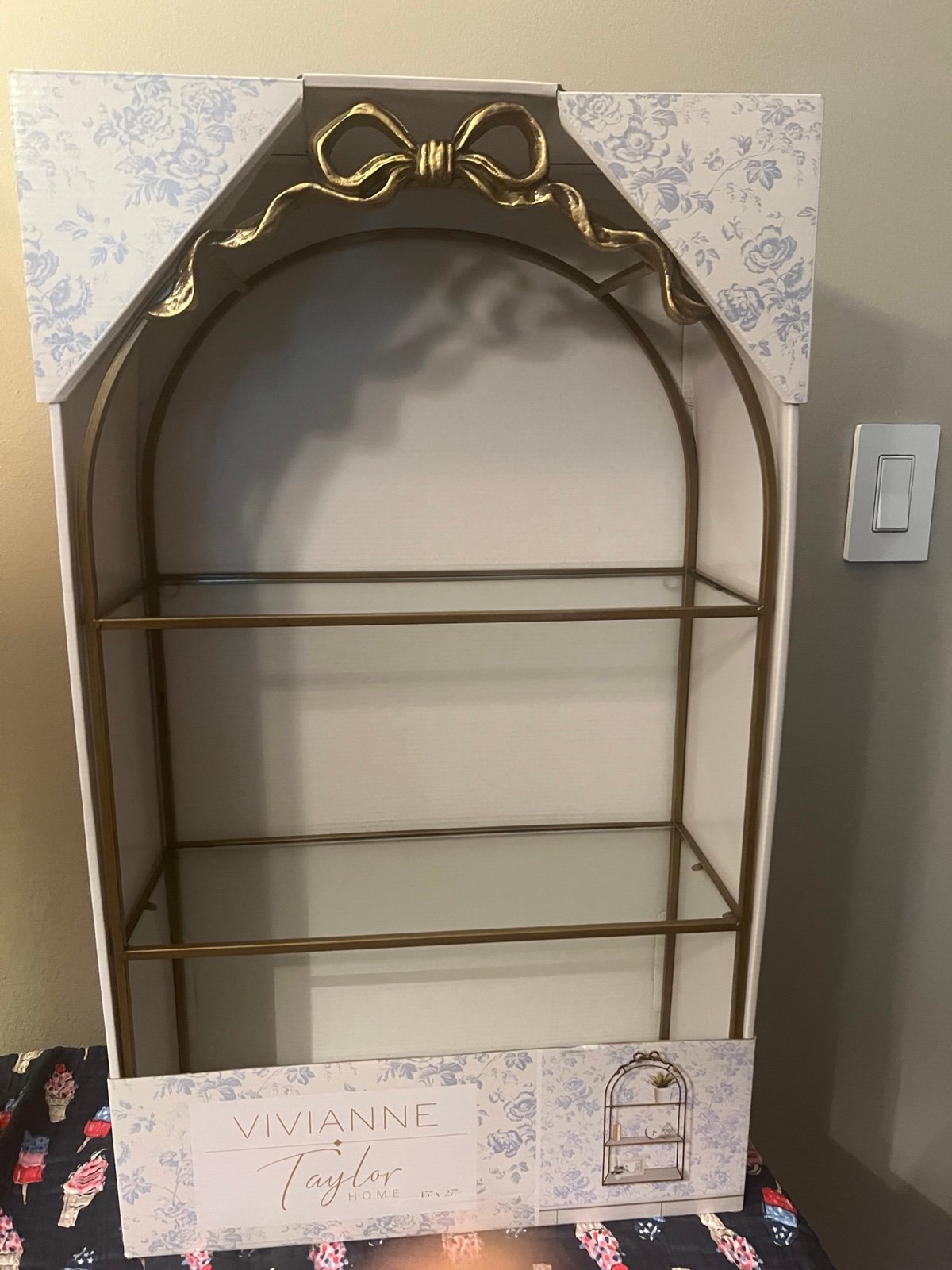 Vivianne Taylor Coquette Gold Bow Shelf-READ BELOW