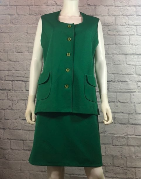 Vintage 2 Piece Vest & Skirt Set