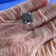 4.85ct 100% REAL NATURAL BLACK DIAMOND RING, CERTIFICATE,FR EE DIA TESTER Size 6