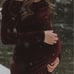 Velvet burgundy maternity dress