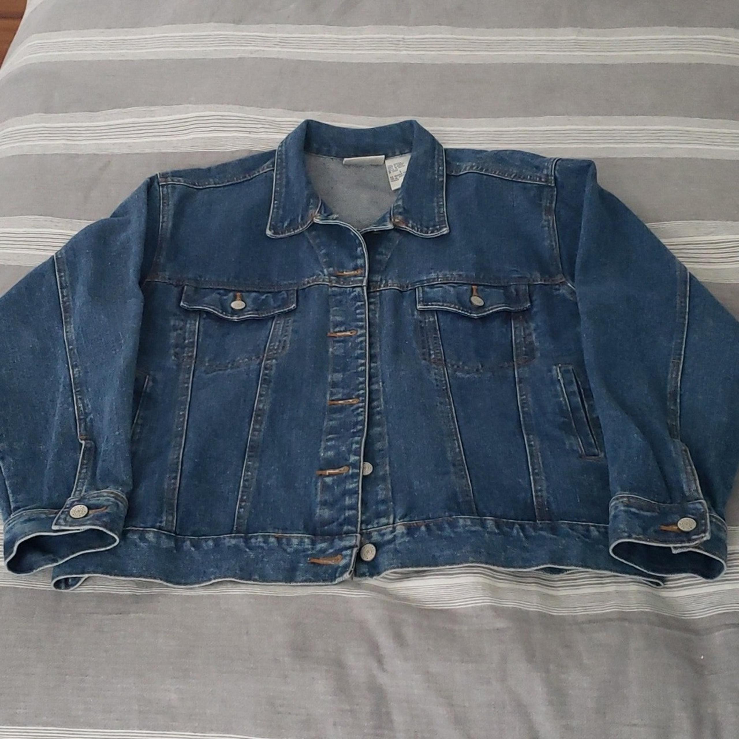 Bill Blass Jeans Jacket mens size L Vintage Denim Classic Western Utility