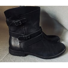 MONTANA Black Leather Zip Combat Moto Fashion Boots Womens 10M EUC Buttery Soft