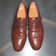 JACK ERWIN Plain Toe Bluchers Shoes Brown Calfskin Leather Made in Spain 9 1/2