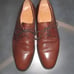 JACK ERWIN Plain Toe Bluchers Shoes Brown Calfskin Leather Made in Spain 9 1/2
