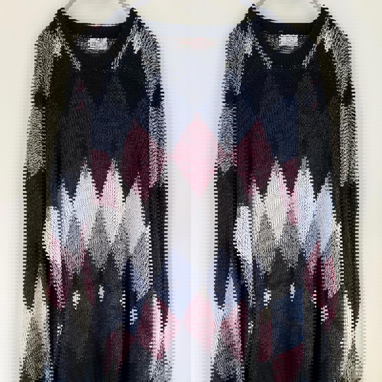 Vintage Townsend & Lake Men's XL Multi Color Geometric Knit Sweater