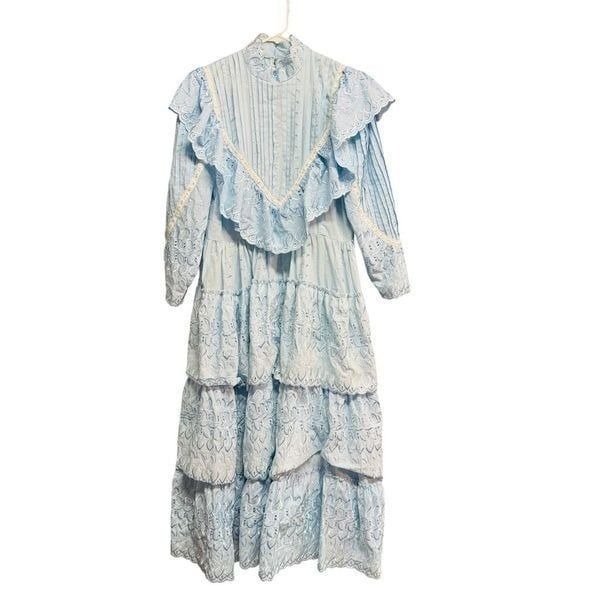 Vintage heavy handmade cottagecore baby blue dress renaissance amazing no tags