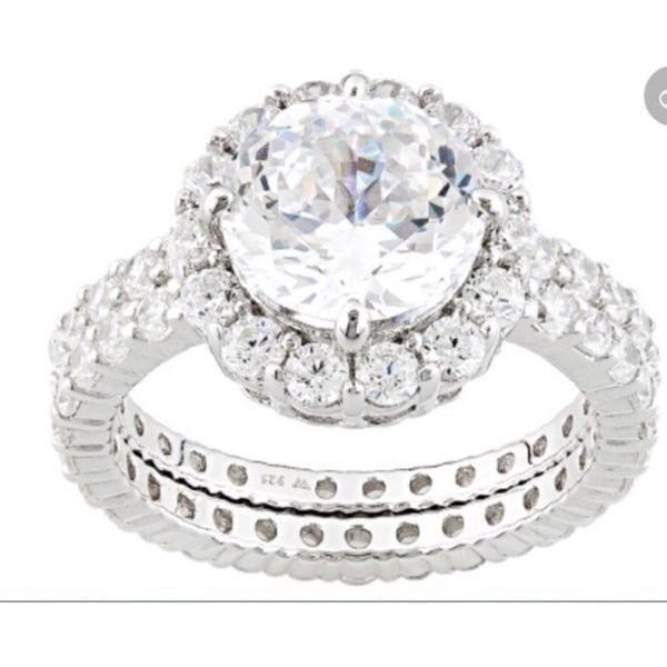 Stunning New 8.93 Ct. Round Cut Halo Design Wedding/Bridal Ring Set Sz 9~.925 SS