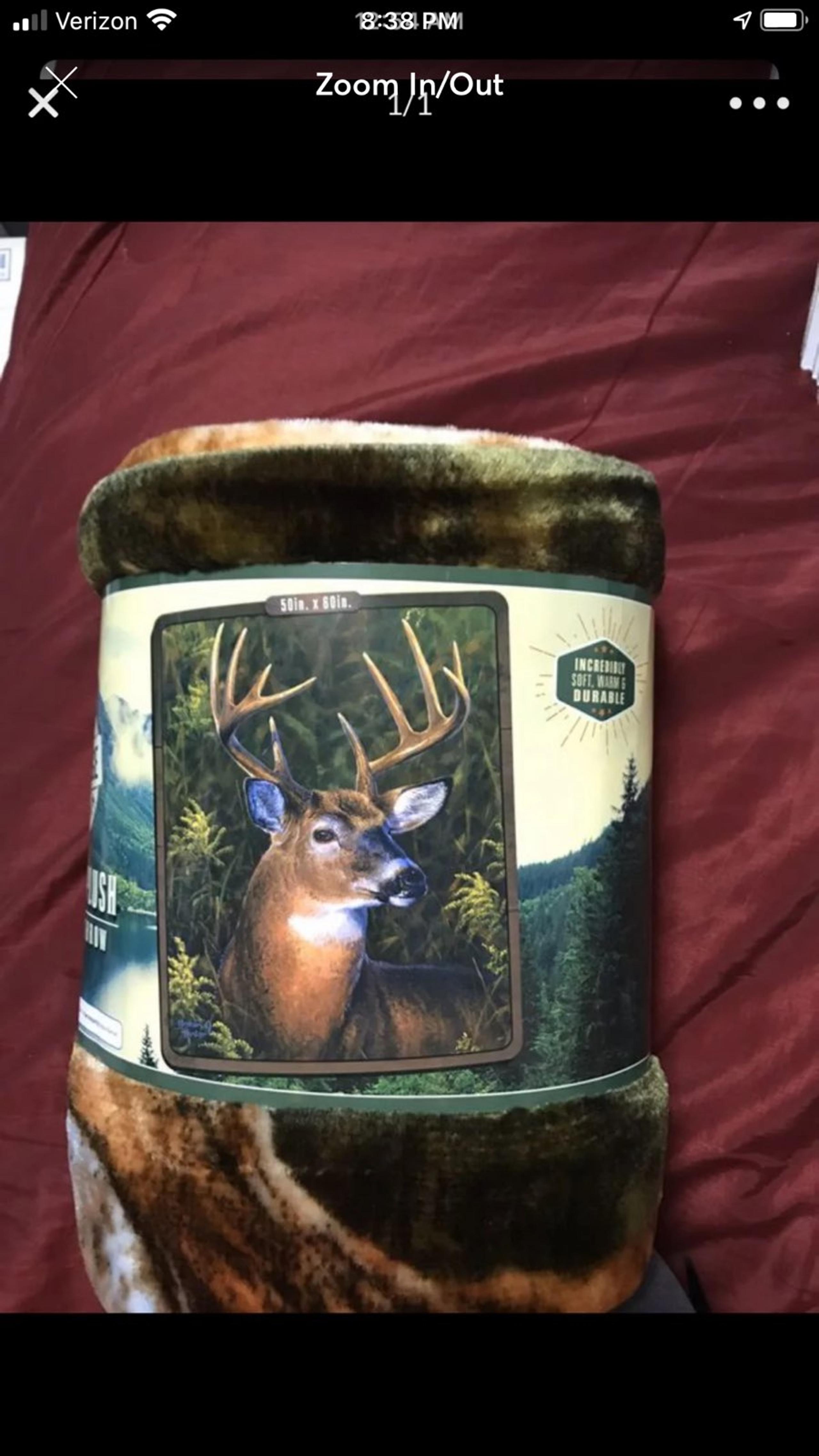 Buck Deer Royal Plush Raschel Throw