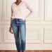 NWOT Stella & Dot V-Neck Fuzzy Knit Long Sleeve Sweater Blush Size Medium