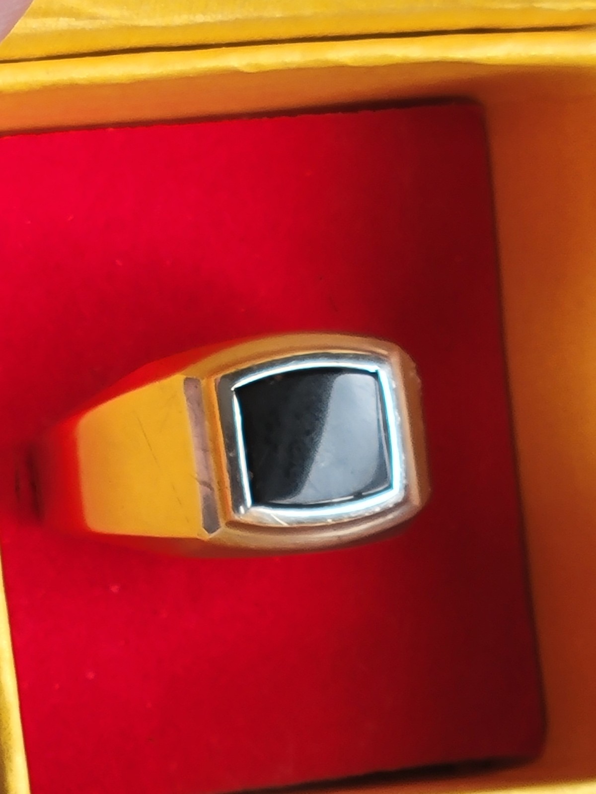 Vintage 925 Sterling Silver Mens Ring W/ BLACK ONYX Stamped Sterl SZ 12