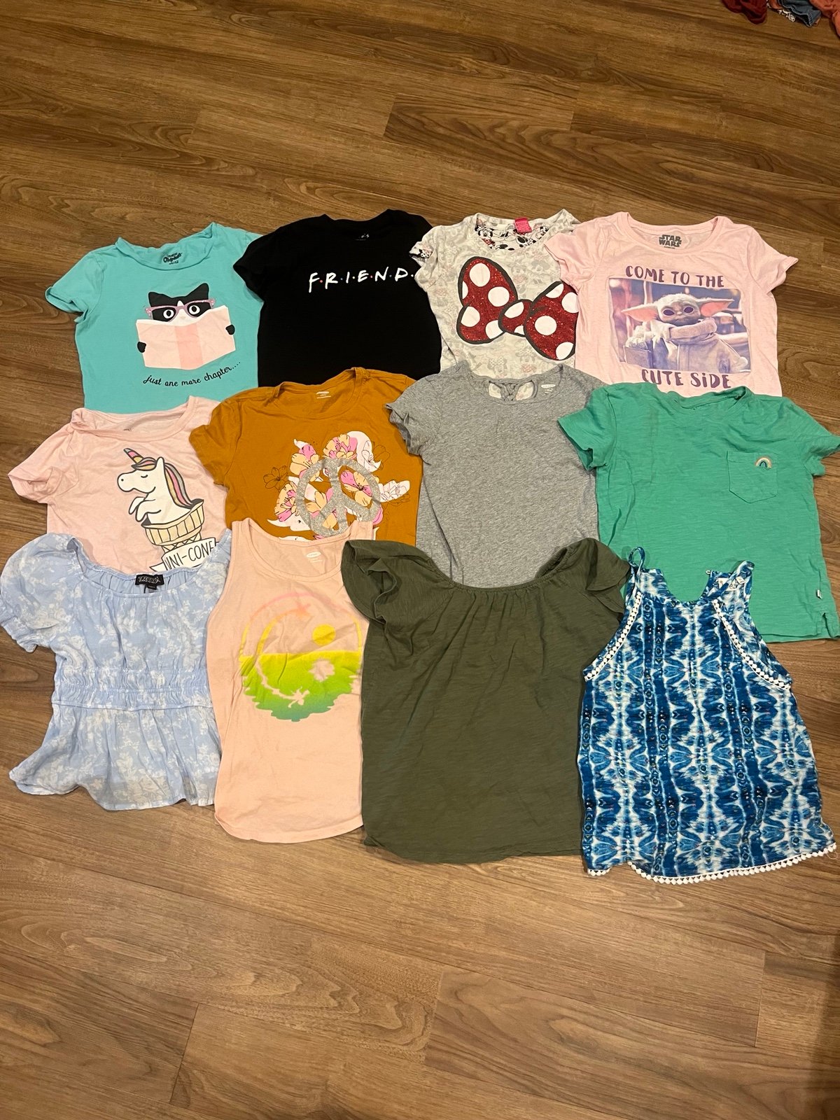 Grls 10/12 shirt lot- 22 short sleeve and tank tops