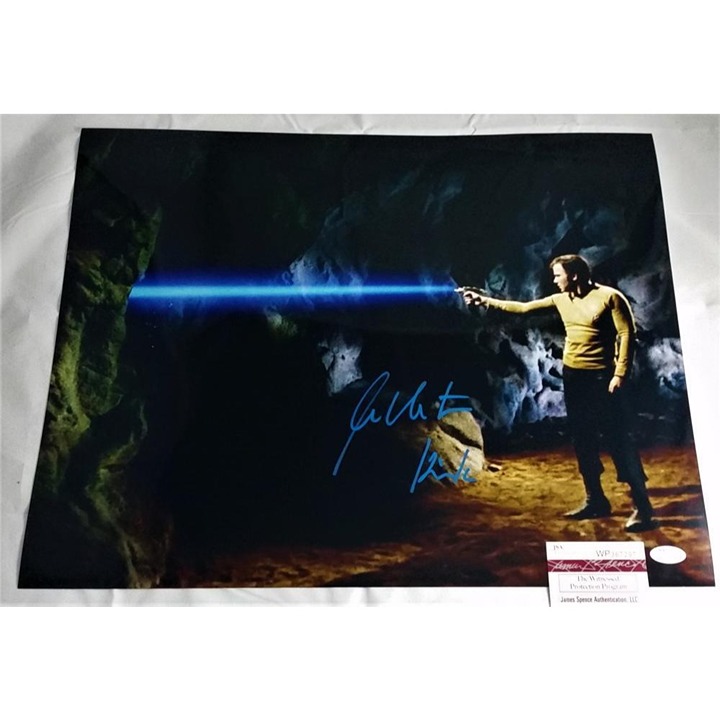WILLIAM SHATNER CAPTAIN KIRK SIGNED STAR TREK 16X20 PHOTO AUTOGRAPHED JSA 297