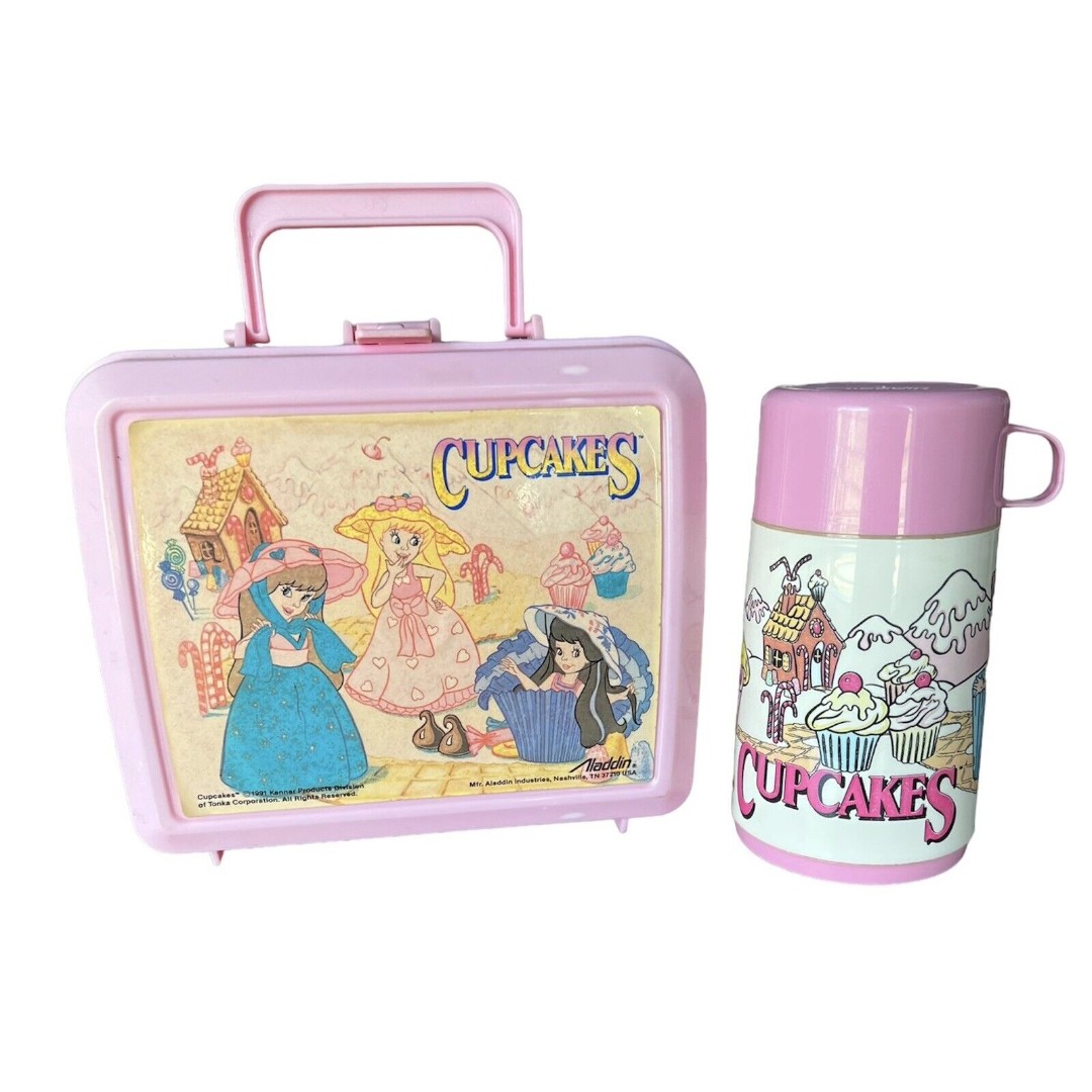 Vintage 1991 Cupcakes Dolls Aladdin Lunch Box with 8 oz Thermos USA