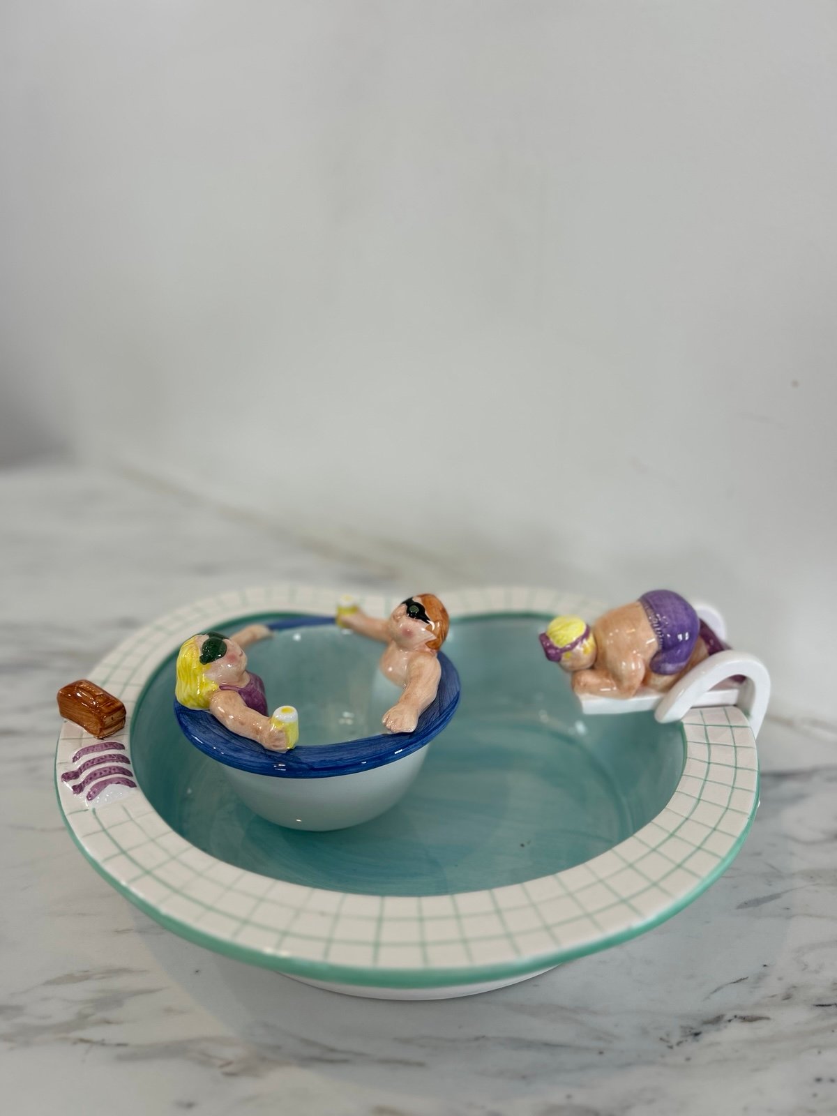 Lotus 1995 Chip & Dip Bowl Set // Swimming Pool // some original packaging